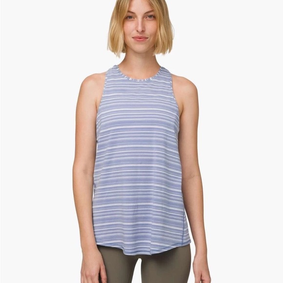 Lululemon All Tied Up Tank Top S Stripe Sleeveless Racerback Open Back L - Picture 3 of 9